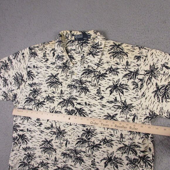 Vintage Polo Ralph Lauren Mens Hawaiian Polo Shirt size‎ XL Floral Palm Trees - Picture 11 of 12